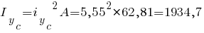 I_y_c={i_y_c}^2 A= {5,55}^2 * 62,81 = 1934,7