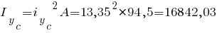 I_y_c={i_y_c}^2 A= {13,35}^2 * 94,5 = 16842,03