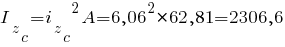 I_z_c={i_z_c}^2 A= {6,06}^2 * 62,81 = 2306,6