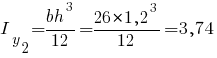 I_y_2={bh^3}/12={26*1,2^3}/12=3,74