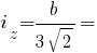 i_z = b/{3sqrt{2}} =