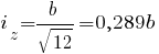 i_z = b/{sqrt{12}} = 0,289b