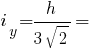 i_y = h/{3sqrt{2}} =