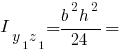 I_{y_1 z_1} = {b^2 h^2}/24 =