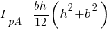 I_pA = {bh}/12 (h^2 + b^2)