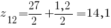 z_12 = {27}/2 + {1,2}/2= 14,1