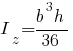 I_z = {b^3 h}/36