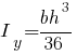 I_y = {bh^3}/36