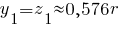 y_1 = z_1 approx 0,576r