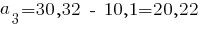 a_3= 30,32 ~-~ 10,1 = 20,22