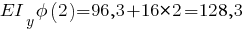 EI_y phi(2) = 96,3 + 16 * 2 = 128,3