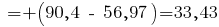 ~= +(90,4 ~-~ 56,97) = 33,43
